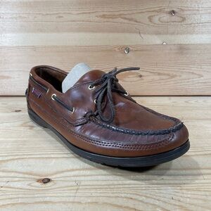 Sebago Docksides Boat Shoes Mens Size 8 Brown Leather Lace Up Classic Deck 75943
